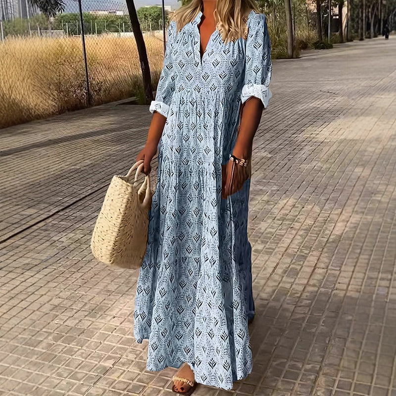 Amelie Fleur Maxi Dress with All-Over Print