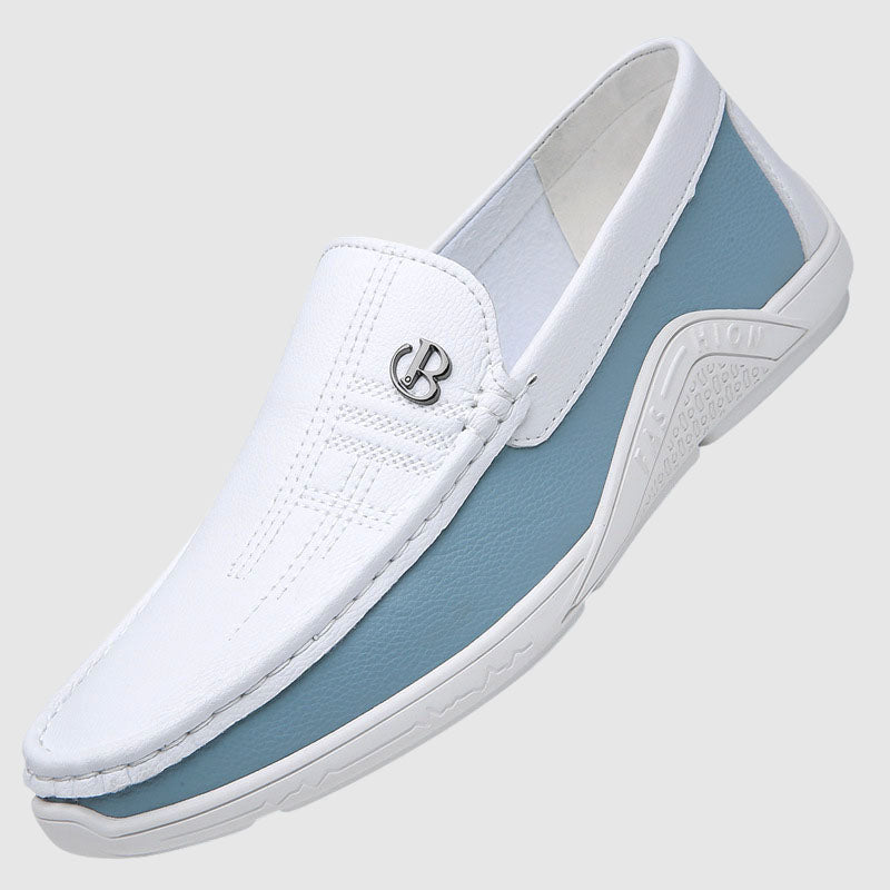 Franco Bianchi Slip-On Loafers with Contrast Panel