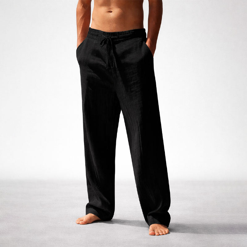 Franco Bianchi Straight Leg Pants with Elastic Waistband