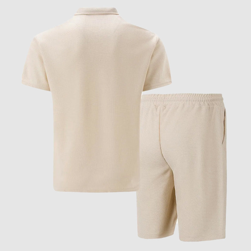 Jack Washington Waffle Polo Shirt and Shorts Set
