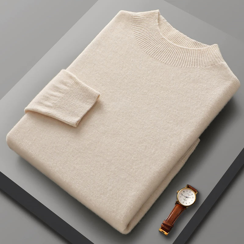 Men’s Merino Wool Knit Sweater with Crew Neck