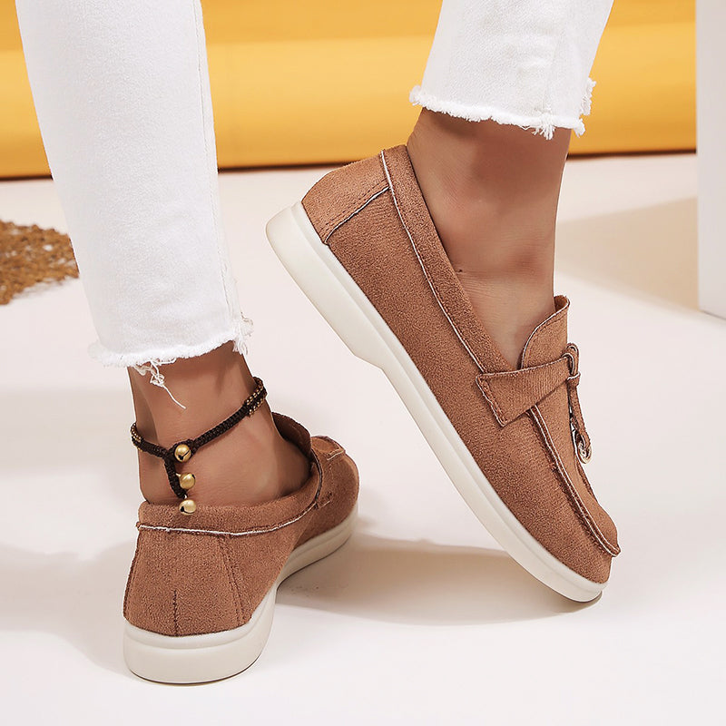 Amelie Fleur Casual Suede Loafers