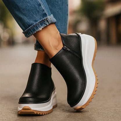 Amelie Fleur Chunky Sole Ankle Boots