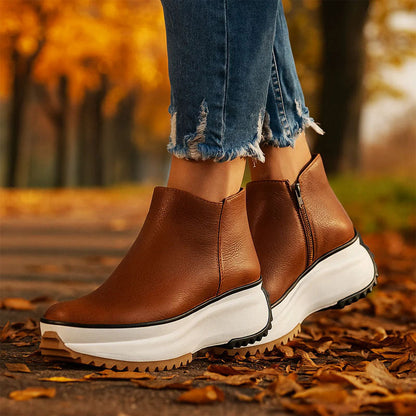 Amelie Fleur Chunky Sole Ankle Boots