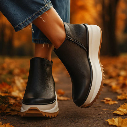 Amelie Fleur Chunky Sole Ankle Boots
