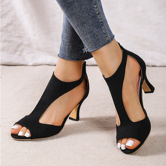 Amelie Fleur Heeled Sandals with Ankle Strap