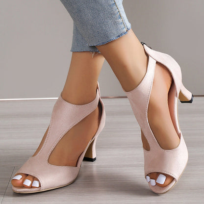 Amelie Fleur Heeled Sandals with Ankle Strap
