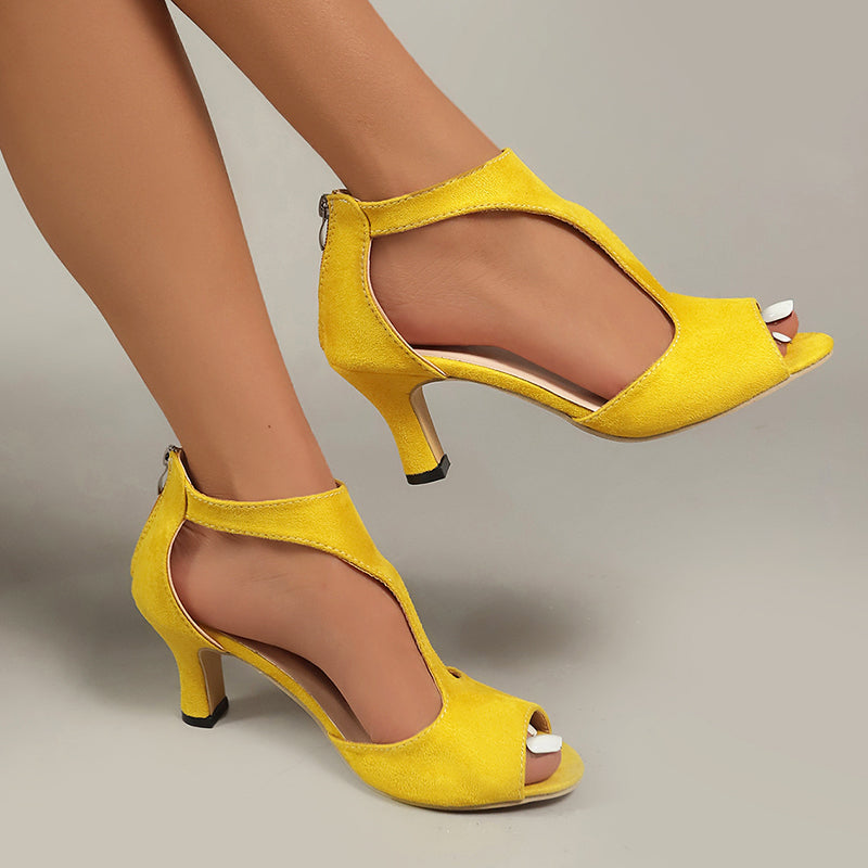 Amelie Fleur Heeled Sandals with Ankle Strap