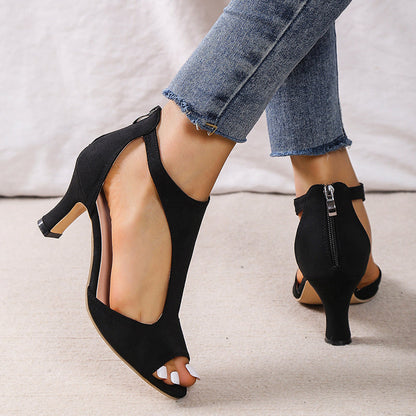 Amelie Fleur Heeled Sandals with Ankle Strap