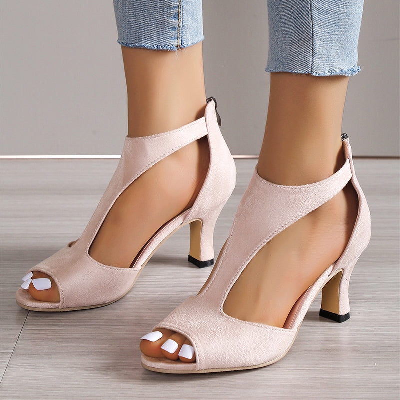 Amelie Fleur Heeled Sandals with Ankle Strap