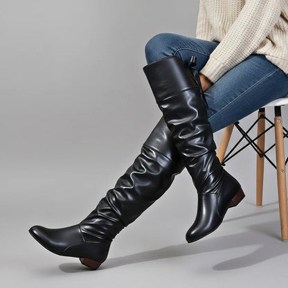 Amelie Fleur Knee-High Slouch Boots