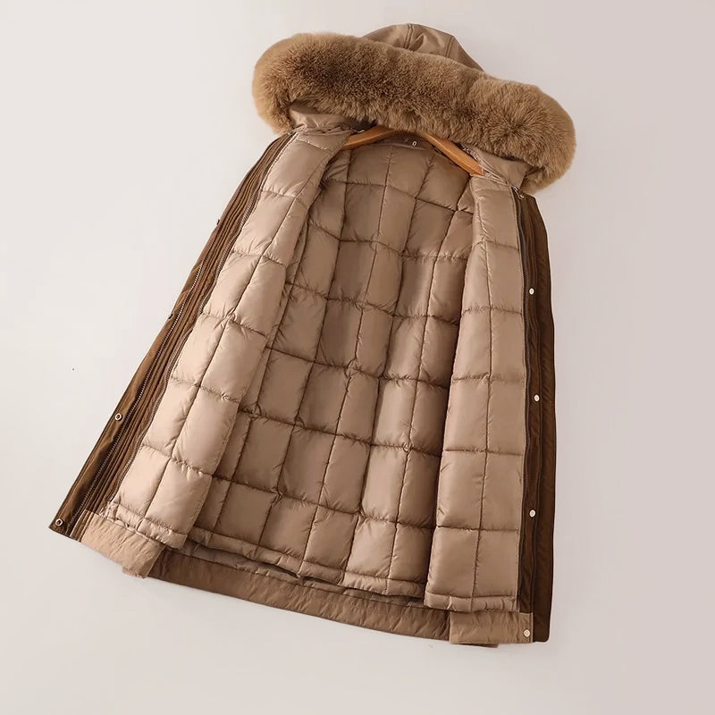 Amelie Fleur Long Parka with Detachable Inner Layer