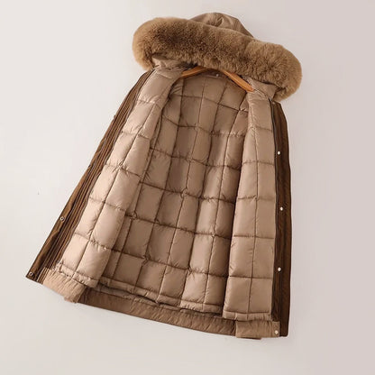 Amelie Fleur Long Parka with Detachable Inner Layer