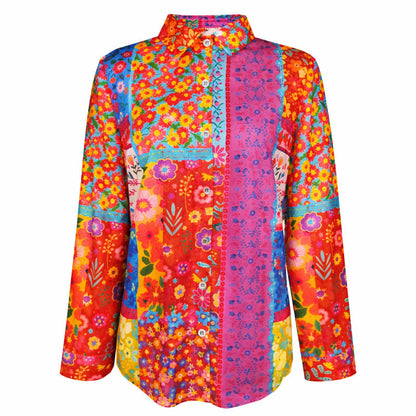 Amelie Fleur Long Sleeve Floral Patch Shirt