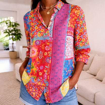 Amelie Fleur Long Sleeve Floral Patch Shirt