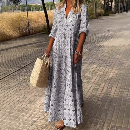 Amelie Fleur Maxi Dress with All-Over Print