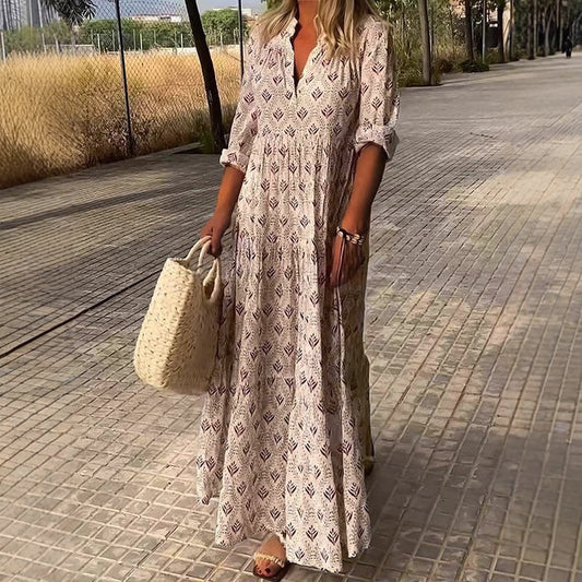 Amelie Fleur Maxi Dress with All-Over Print