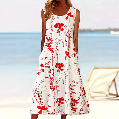 Amelie Fleur Sleeveless Floral Midi Dress