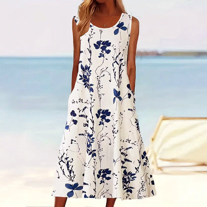 Amelie Fleur Sleeveless Floral Midi Dress