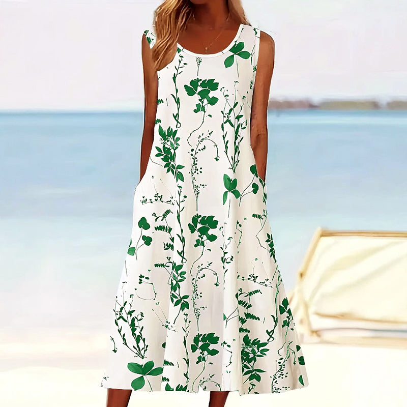 Amelie Fleur Sleeveless Floral Midi Dress
