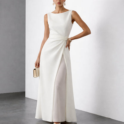 Amelie Fleur Sleeveless Maxi Dress with Side Slit