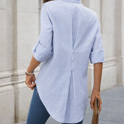 Amelie Fleur Striped Long Sleeve Blouse