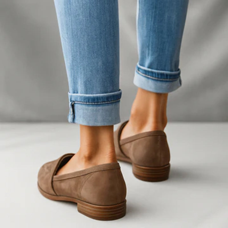 Amelie Fleur Suede Pointed-Toe Flats