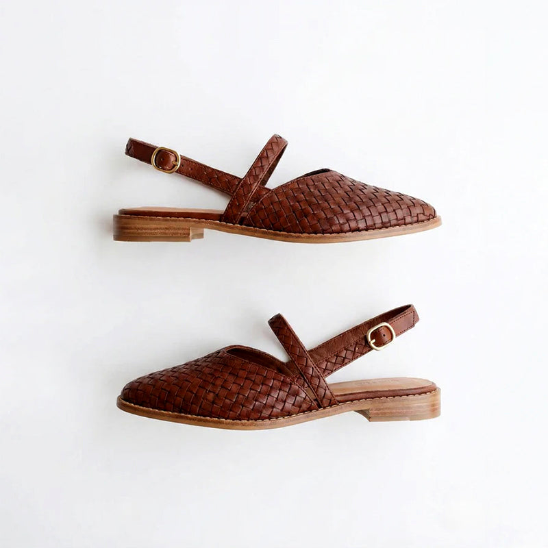Amelie Fleur Woven Slingback Flats