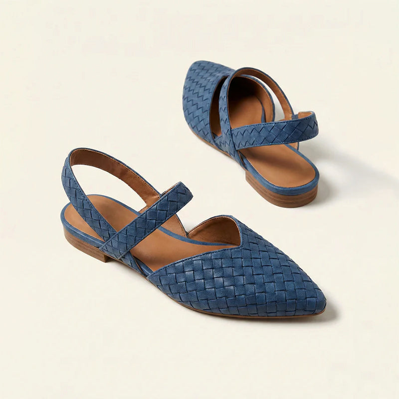 Amelie Fleur Woven Slingback Flats