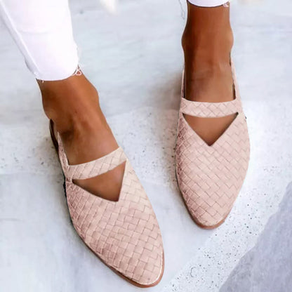 Amelie Fleur Woven Slingback Flats