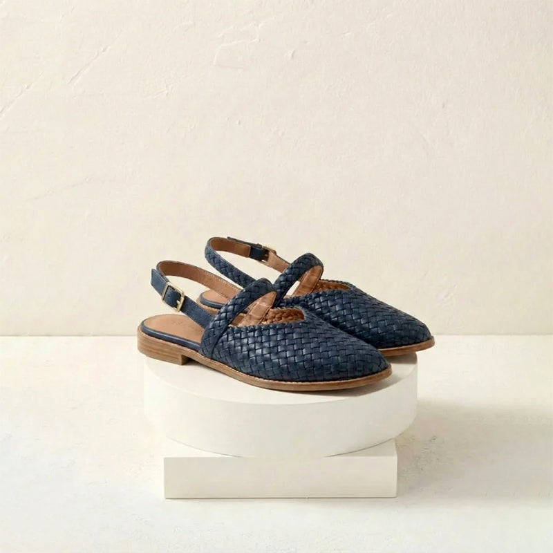 Amelie Fleur Woven Slingback Flats