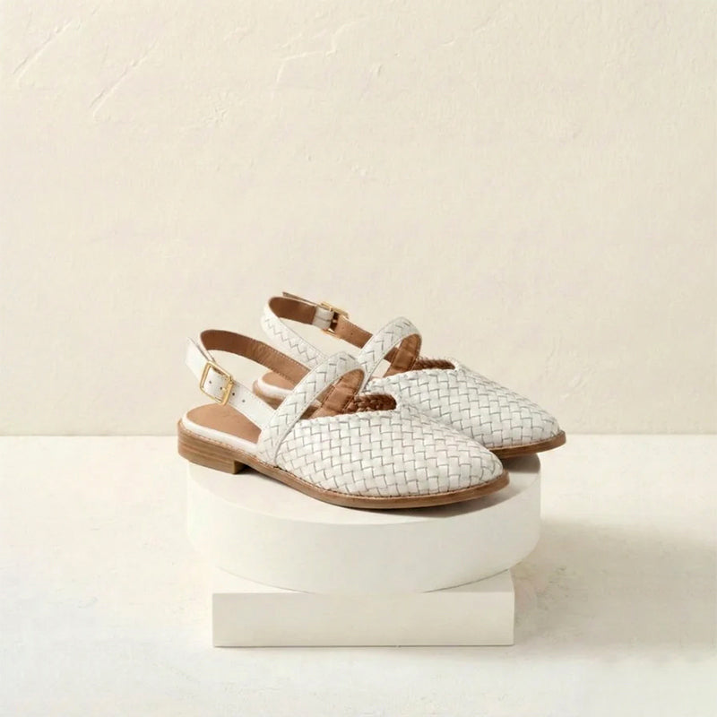 Amelie Fleur Woven Slingback Flats