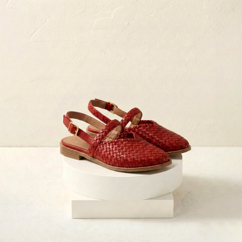 Amelie Fleur Woven Slingback Flats