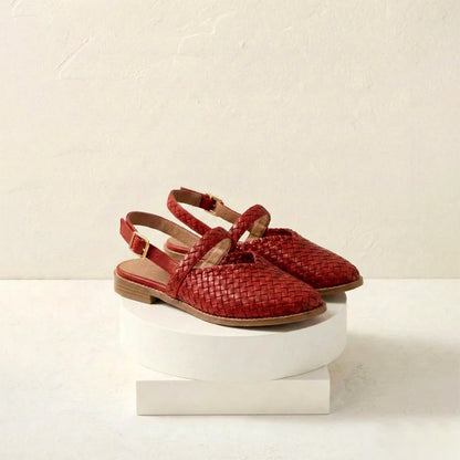 Amelie Fleur Woven Slingback Flats