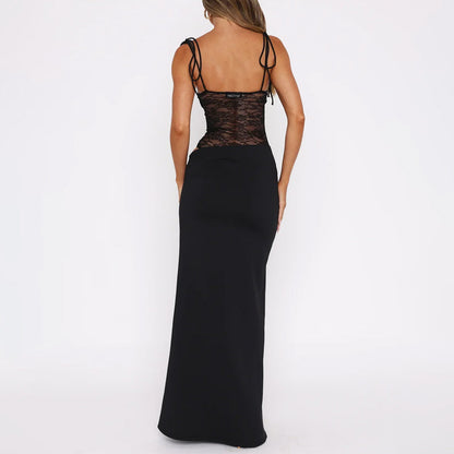 Amelie Fleur Evening Dress with Lace Detail