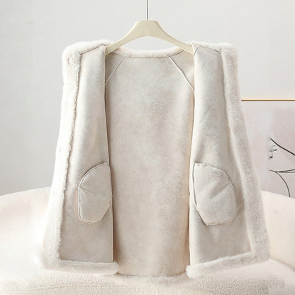 Amelie Fleur Mid-Length Hooded Faux Coat