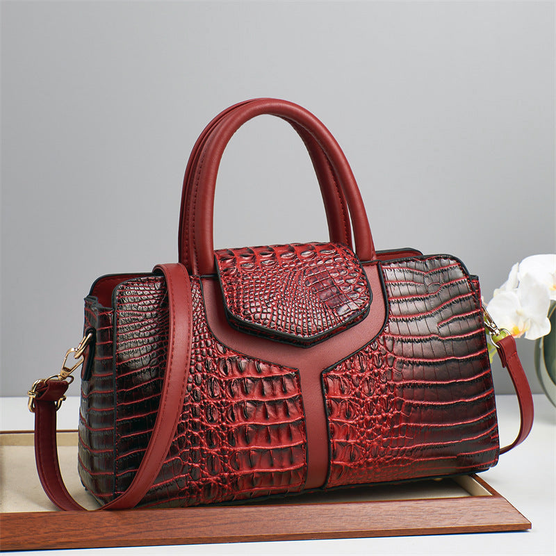 Box-Style Top-Handle Bag with Textured Design