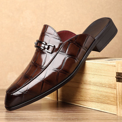 Brandon - Men's Croc-Embossed Slip-On Mule Loafers