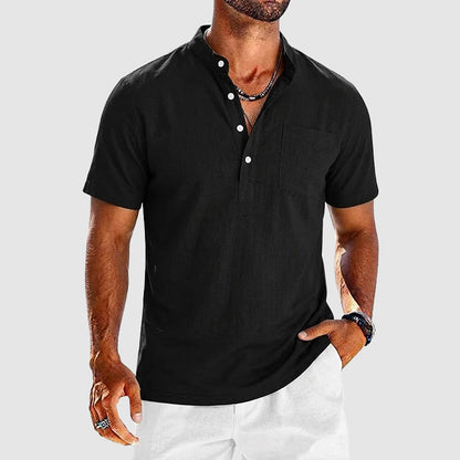 Caleb - Men's Casual Short Sleeve Henley Shirt