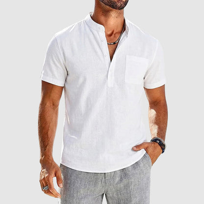 Caleb - Men's Casual Short Sleeve Henley Shirt