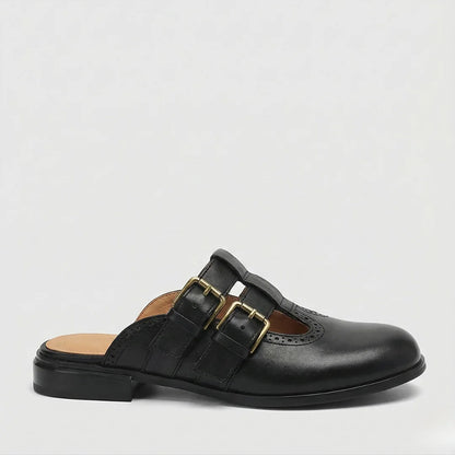 Camille Martin Mule Flats with Buckle Strap