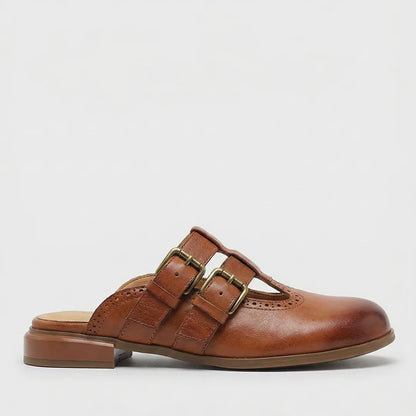 Camille Martin Mule Flats with Buckle Strap