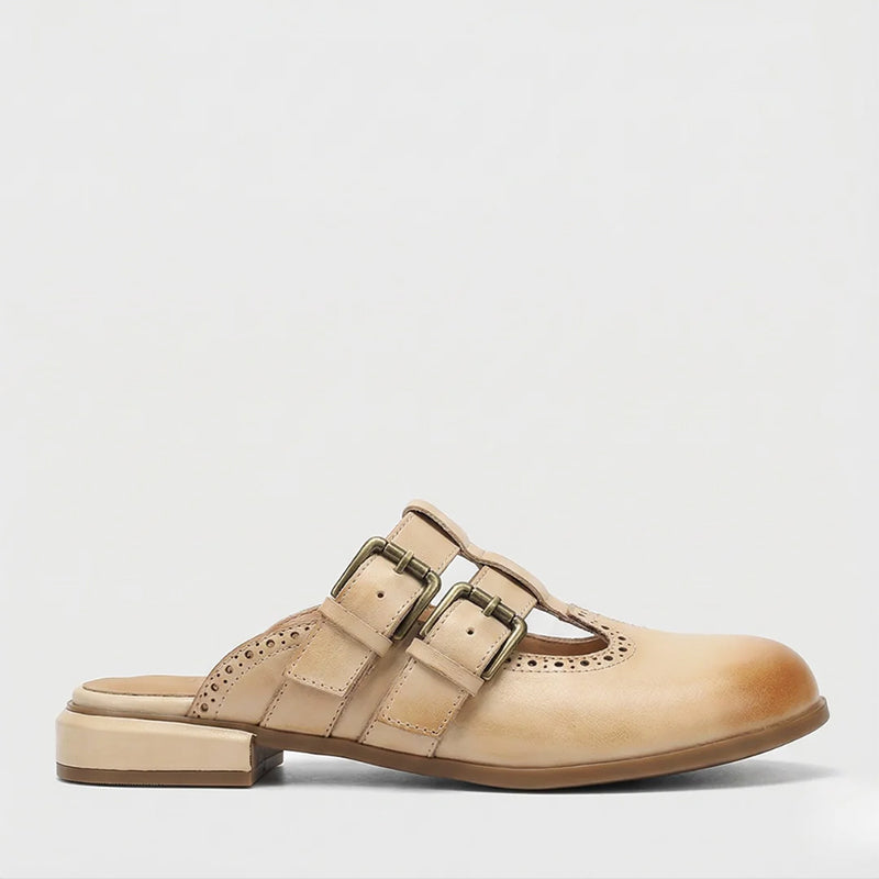 Camille Martin Mule Flats with Buckle Strap