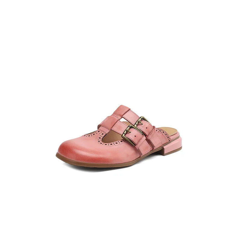 Camille Martin Mule Flats with Buckle Strap