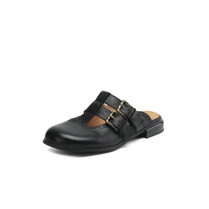 Camille Martin Mule Flats with Buckle Strap