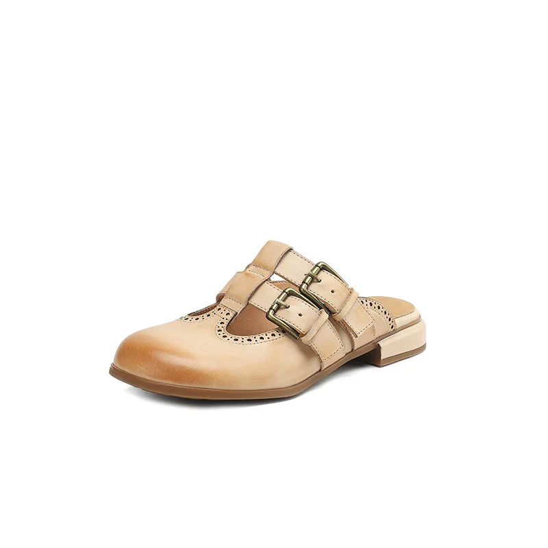 Camille Martin Mule Flats with Buckle Strap