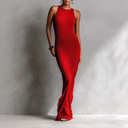 Camille Martin Sleeveless Ribbed Maxi Dress