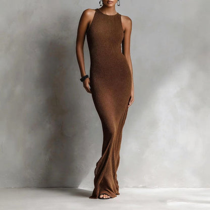 Camille Martin Sleeveless Ribbed Maxi Dress