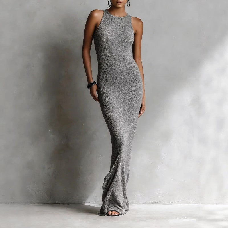 Camille Martin Sleeveless Ribbed Maxi Dress