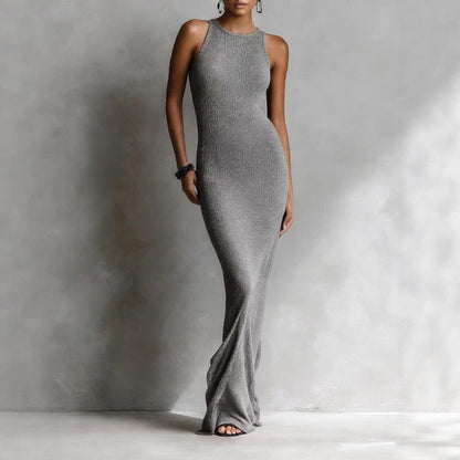 Camille Martin Sleeveless Ribbed Maxi Dress